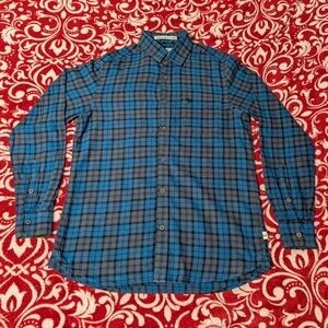 Blue and Black Plaid Men's Shirt